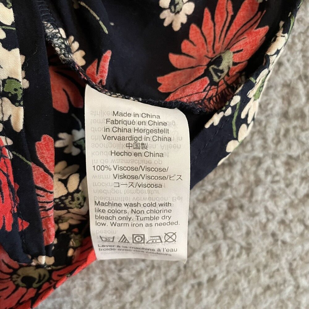 Madewell Women's Size XS HILLSIDE DAISIES Short Sleeve Tie Front Top Blouse - Picture 5 of 11